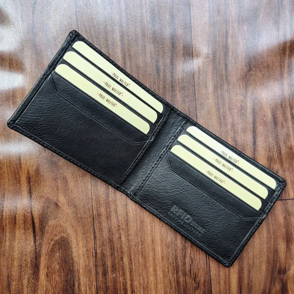 Leather bifold wallet, leather money clip, leather money clip wallet with RFID